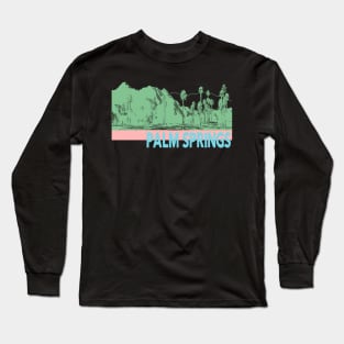 Palm Springs Desert Landscape With Palm Trees Long Sleeve T-Shirt